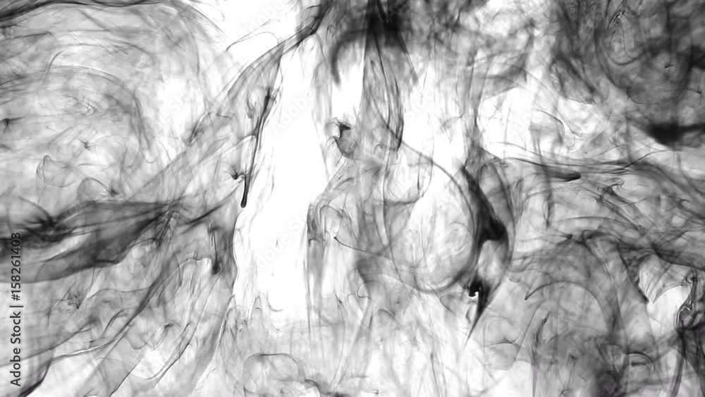 abstract black ink in water on white background abstract black ink in water on white background