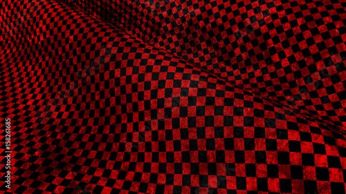 red and black chequered grundge race flag 3d render photo