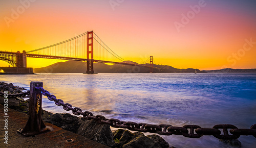golden gate bridge san francisco california at sunset