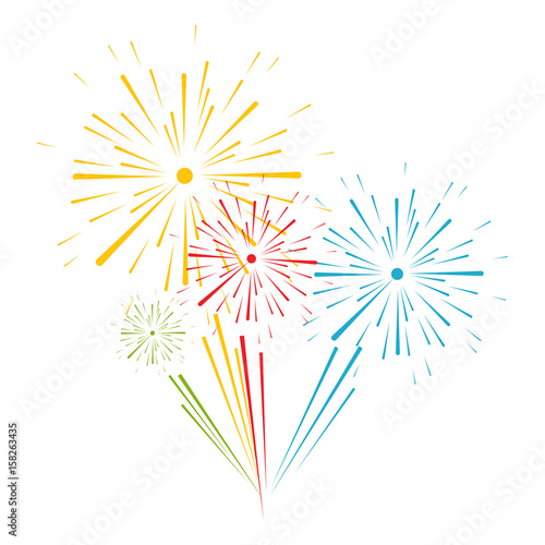 Vector illustration of colorful fireworks