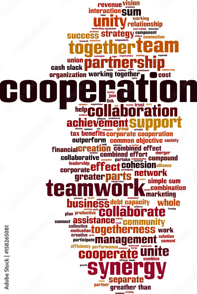 Obraz premium Cooperation word cloud