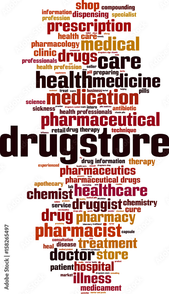 Obraz premium Drugstore word cloud