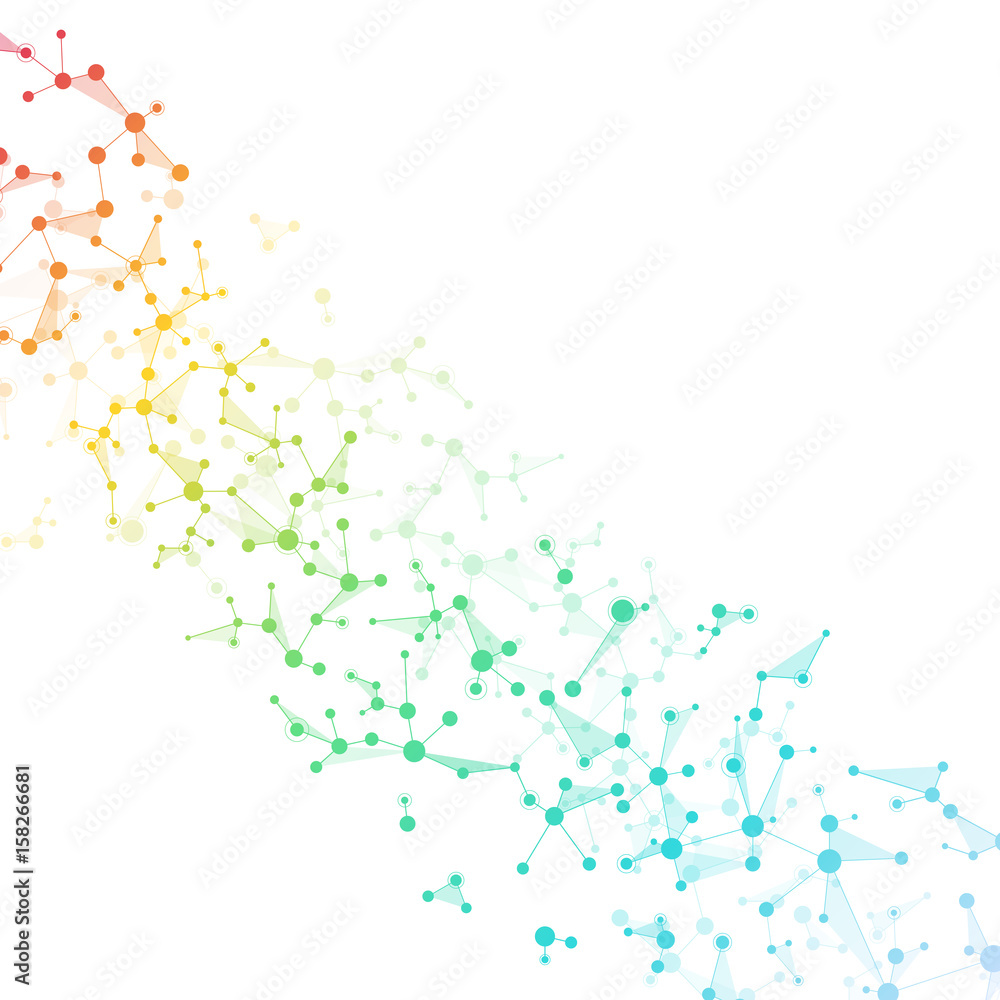Structure molecule dna and neurons, connected lines with dots, genetic and chemical compounds, illustration Structure molecule dna and neurons, connected lines with dots, genetic and chemical compounds, illustration