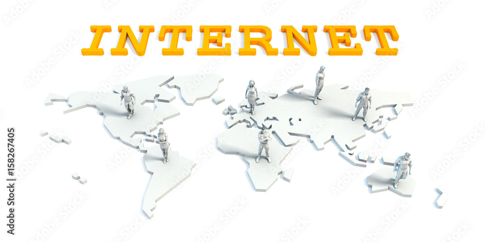 Obraz premium Internet Concept with Business Team