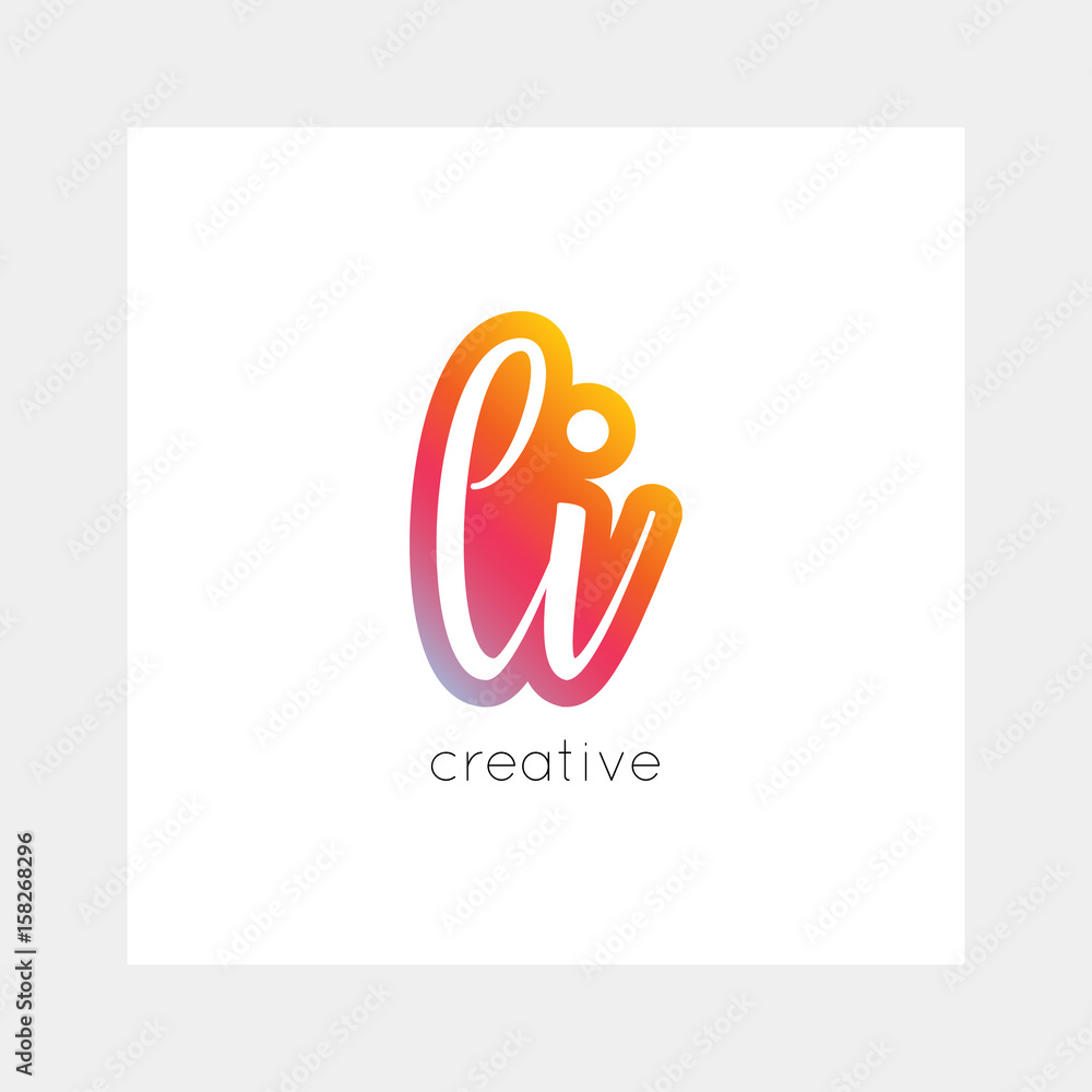 Obraz premium LI logo, vector. Useful as branding, app icon, alphabet combination, clip-art.
