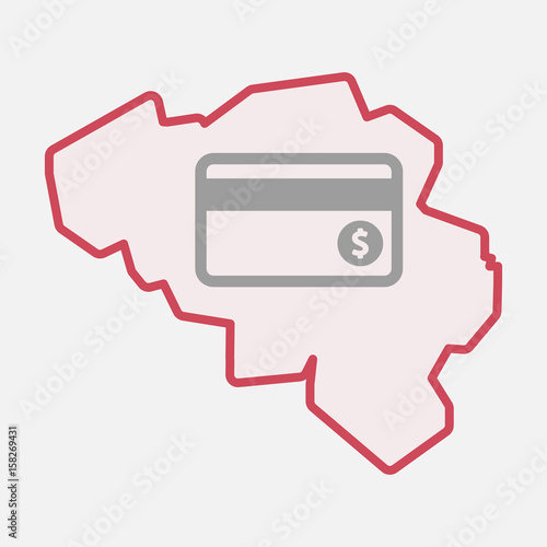 Isolated Belgium map with  a credit card