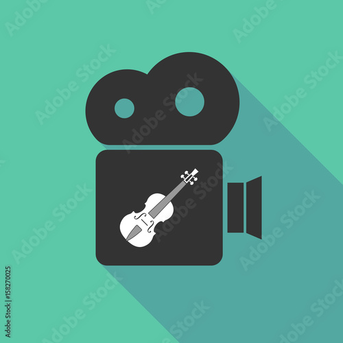 Long shadow camera with  a violin
