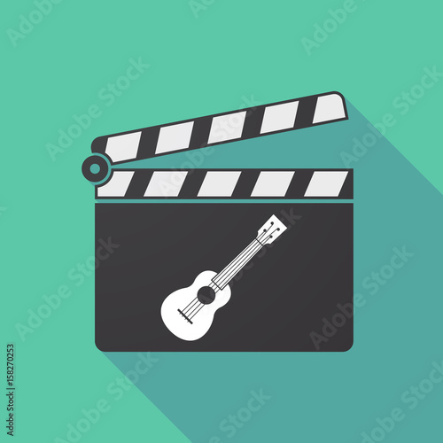 Long shadow clapper board with  an ukulele