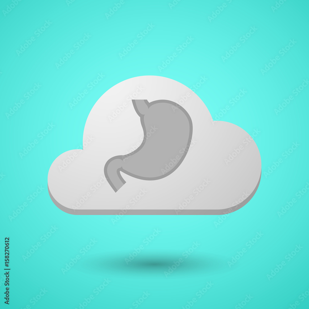 Vectorial cloud with a healthy human stomach icon Vectorial cloud with a healthy human stomach icon