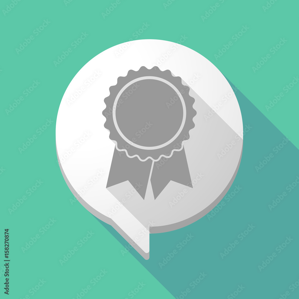 Long shadow comic balloon with a ribbon award Long shadow comic balloon with a ribbon award