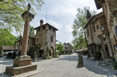 Partial view of the ancient village of Grazzano Visconti photo