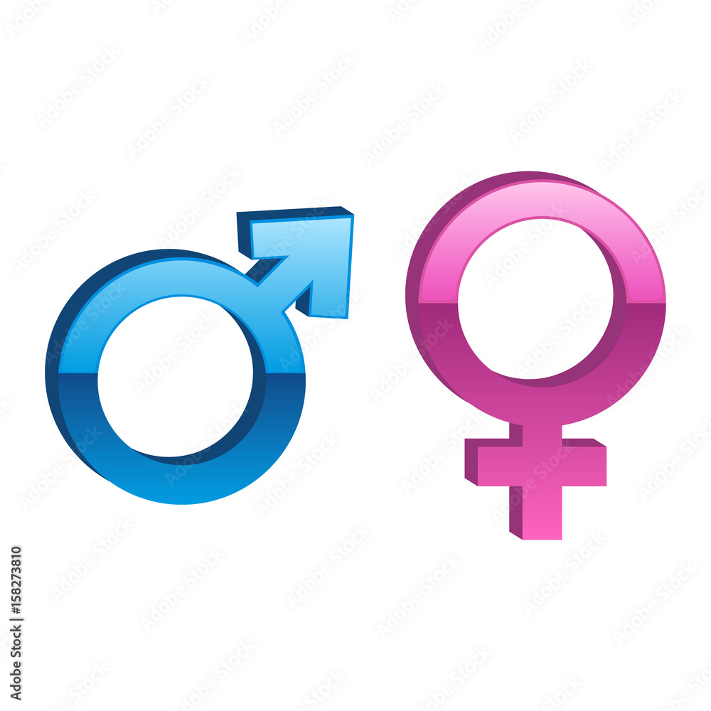 Vector illustration of male and female sign. Vector illustration of male and female sign.