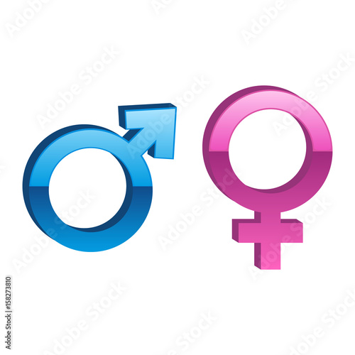 Vector illustration of male and female sign.