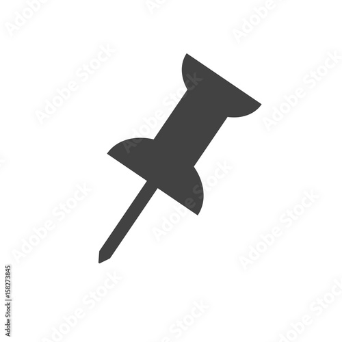 Classical office pin. Flat style icon. Vector illustration