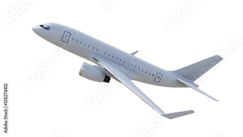 White Two-engine Plane, Airplan 3d Model Rendering, Plane Isolated On White Background