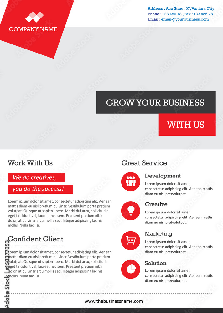 Professional Business Solution A4 Flyer template with left header