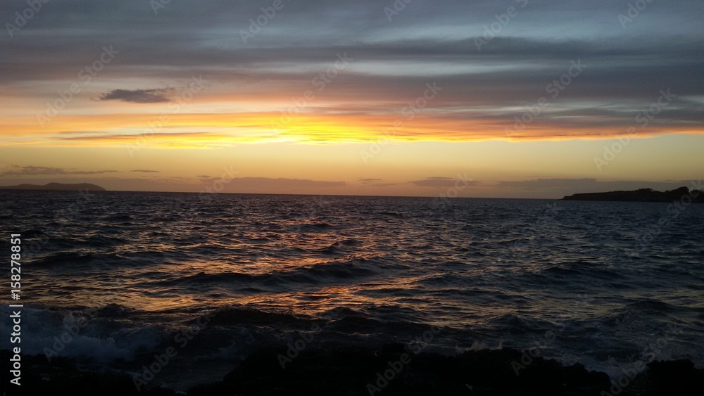 Sunset from ibiza island 