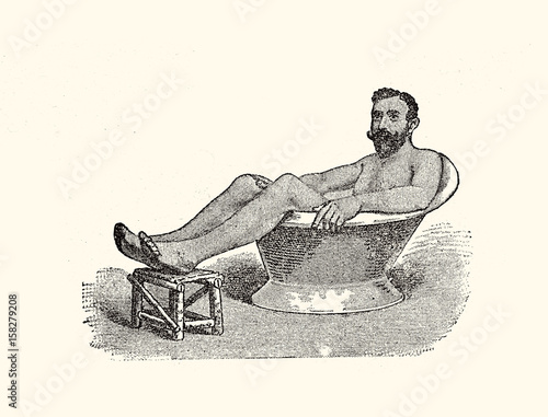 Obraz na płótnie Sitting bath, vintage illustration