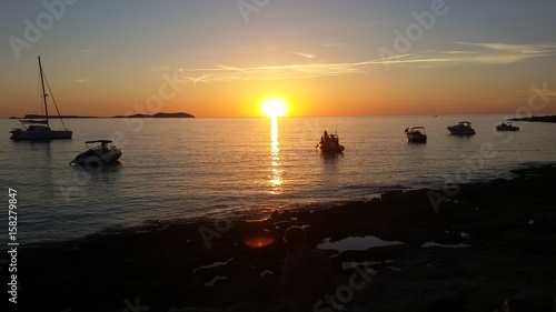 Sunset from ibiza island 