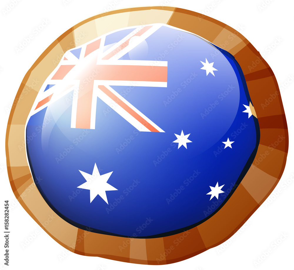 Flag of Australia on round badge Flag of Australia on round badge