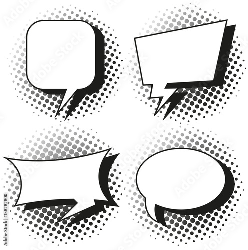 Four designs of speech bubbles
