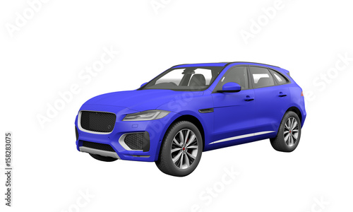 Modern SUV on white background 