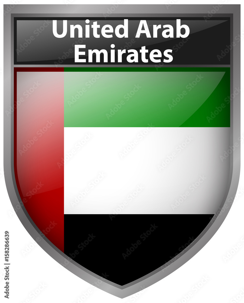 Badge design for flag of United Arab Emirates Badge design for flag of United Arab Emirates
