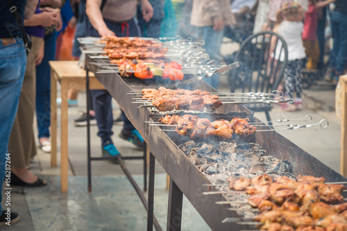 Preparation of shish kebab