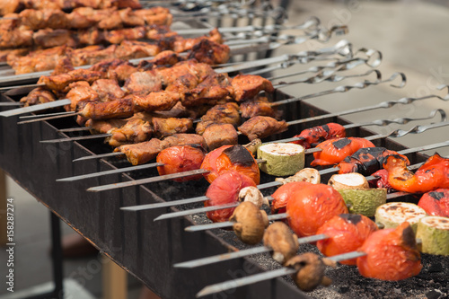 Preparation of shish kebab