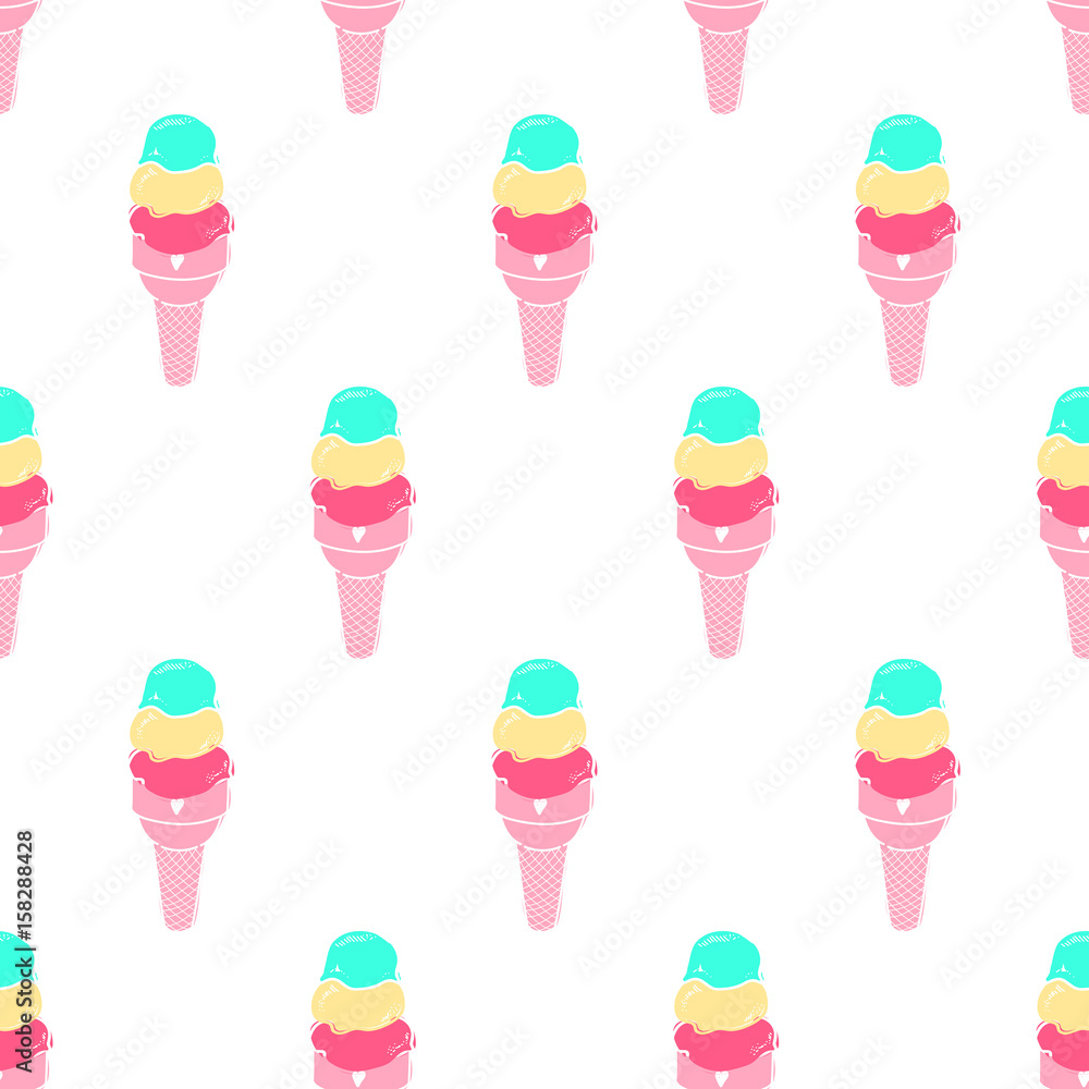 Colorful Ice Cream Scoops Vector Art Design