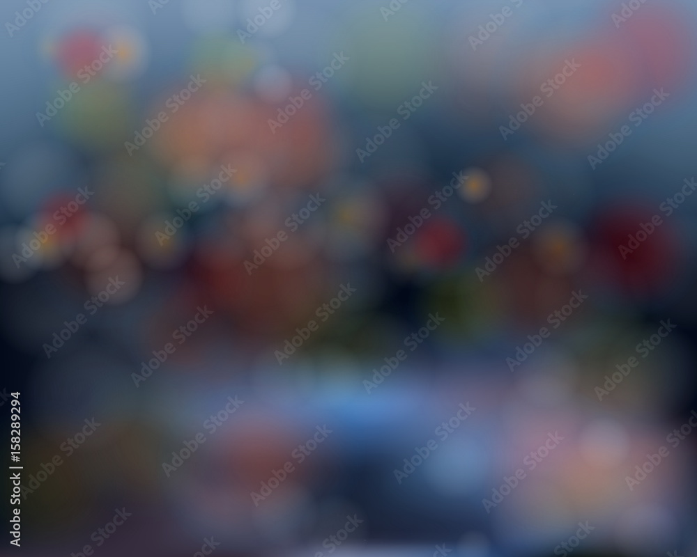 Abstract blur background with blurred bokeh on dark blue, vector Abstract blur background with blurred bokeh on dark blue, vector