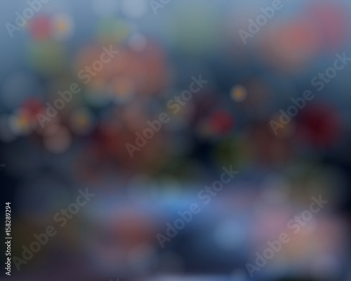 Abstract blur background with blurred bokeh on dark blue, vector