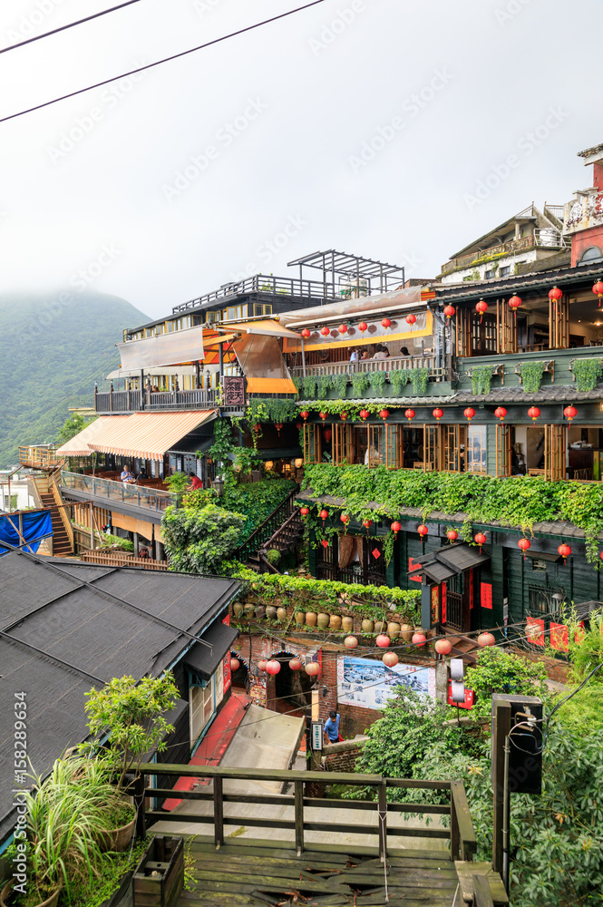 May 25, 2017 The seaside mountain town scenery in Jioufen, Taiwan May 25, 2017 The seaside mountain town scenery in Jioufen, Taiwan