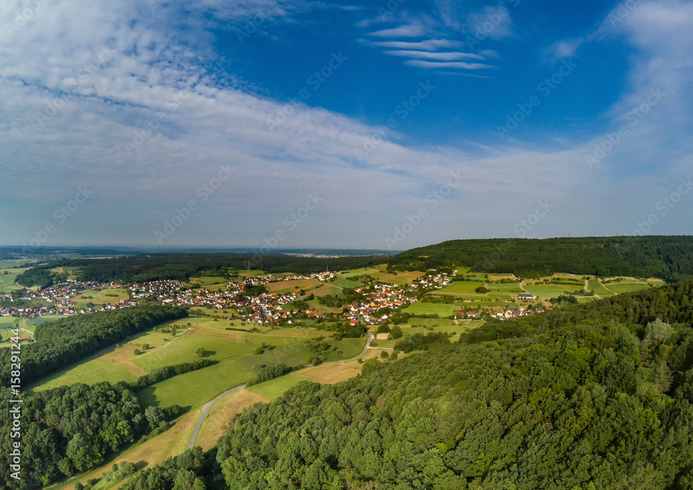 Aerial photo of the landscape of the franconian suisse, Germany - Bavaria