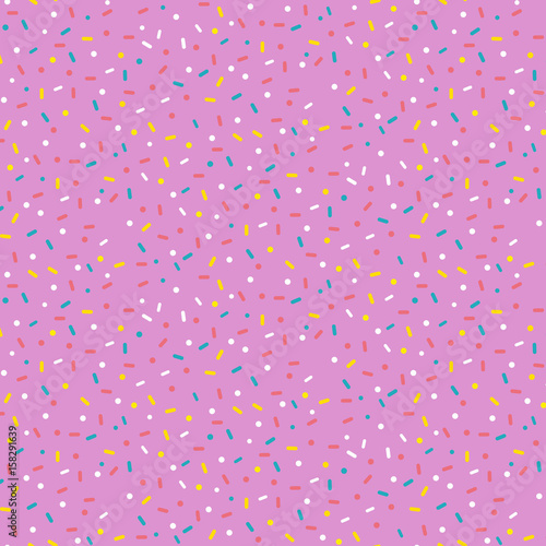 Seamless pattern with sweets on the pink background.