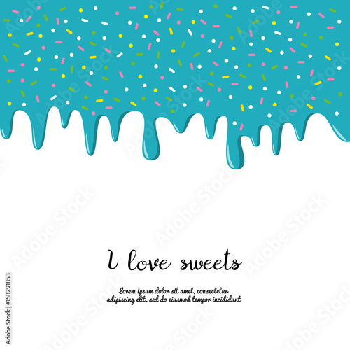 Dripping donut glaze background.