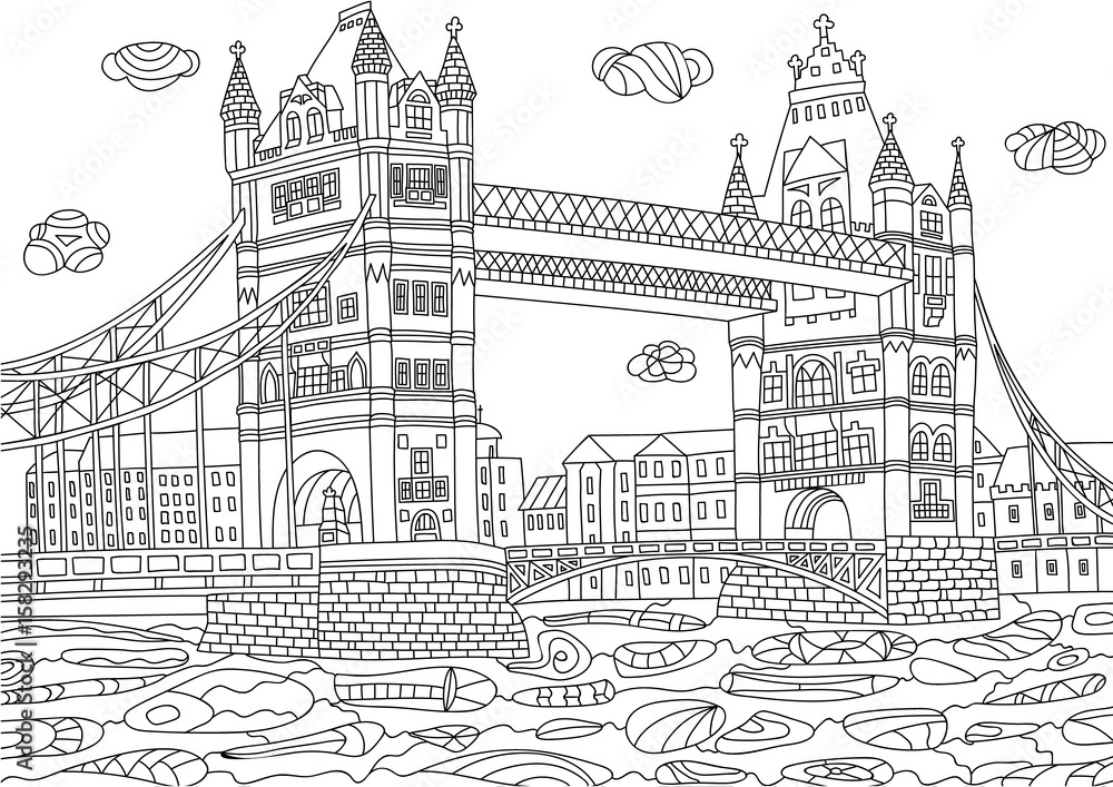 Coloring for adult with London.