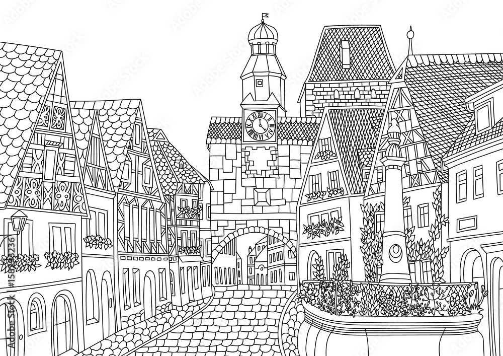 Coloring for adult with Luxembourg.