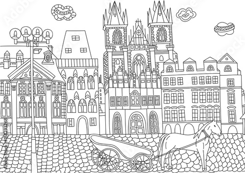 Coloring for adult with Czech Republic.