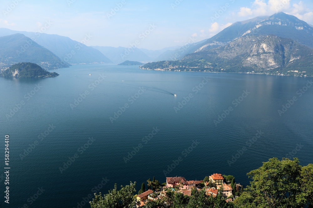 Holidays in Varenna and Lake Como view from Castello di Vezio, Lombardy Italy 