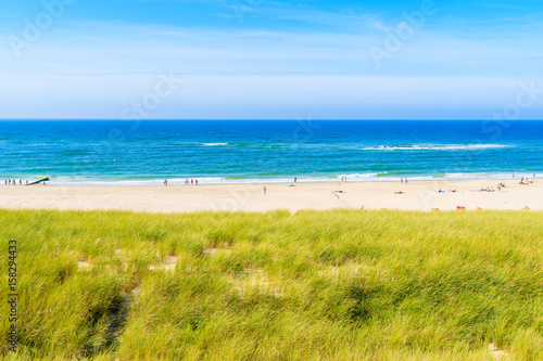 View of Kampen beach and sand dune  Sylt island  North Sea  Germany