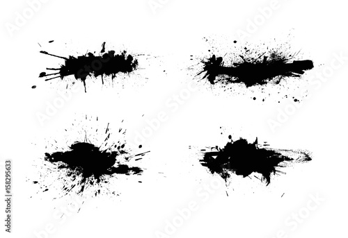 Abstract paint splashes set for design use. Splatter template set. Grunge vector illustration background.