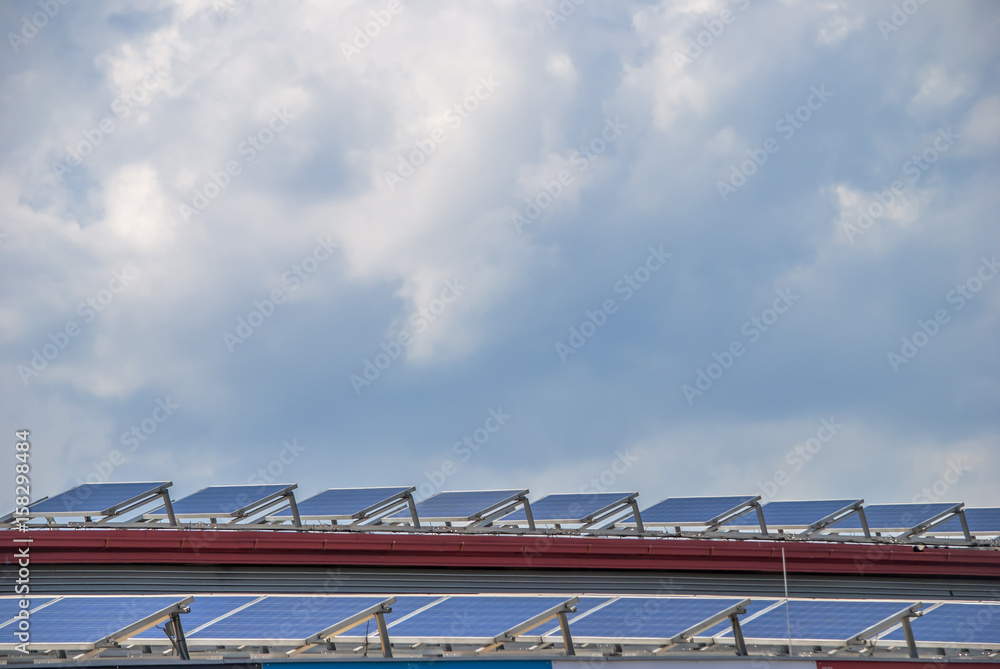 solar panels on top of industrial roof object solar panels on top of industrial roof object