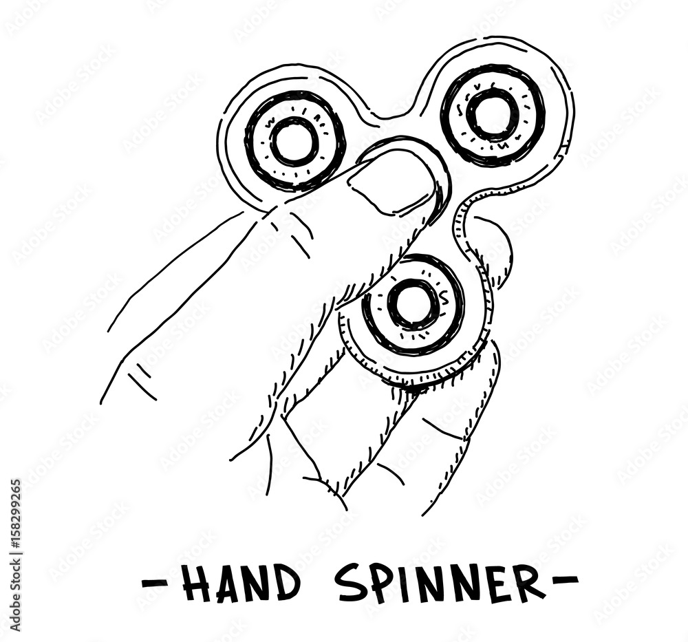 Hand Fidget Spinner vector drawing retro illustration Stock-vektor | Adobe  Stock