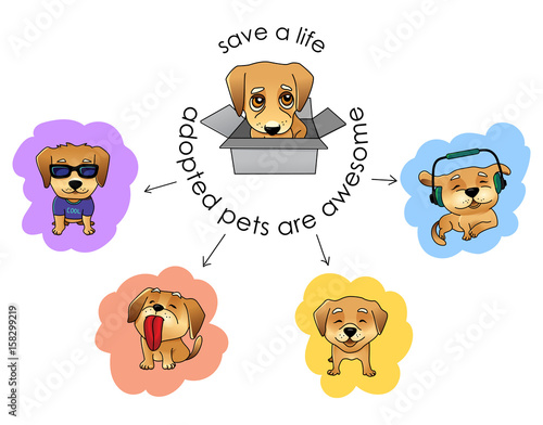 Adopt a pet vector illustration