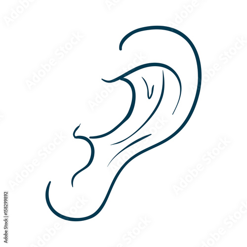 Human ear draw icon vector illustration graphic design