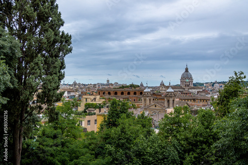 Rome aerial cityscape view from Pincio Hill - Rome, Italy