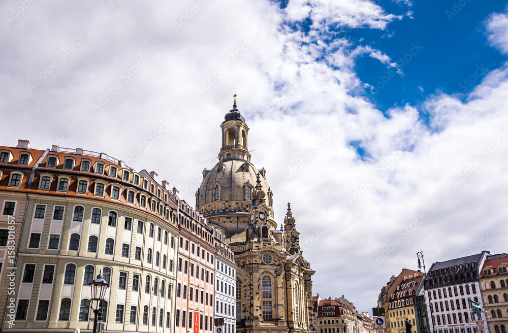 Ancient Lutheran Church of Frauenkirche in Dresden, Germany. Land of Saxony