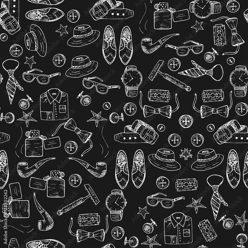 Seamless vector pattern with man symbols.