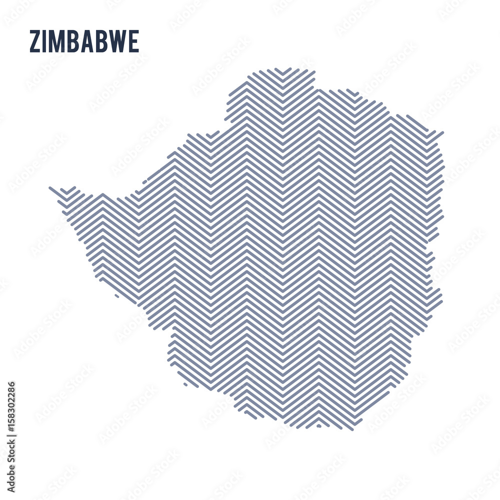 Vector abstract hatched map of Zimbabwe isolated on a white background. Vector abstract hatched map of Zimbabwe isolated on a white background.